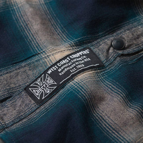 WCC Outlaw Flannel shirt blue/beige WEST COAST CHOPPERS MOTOVEIKALS 21