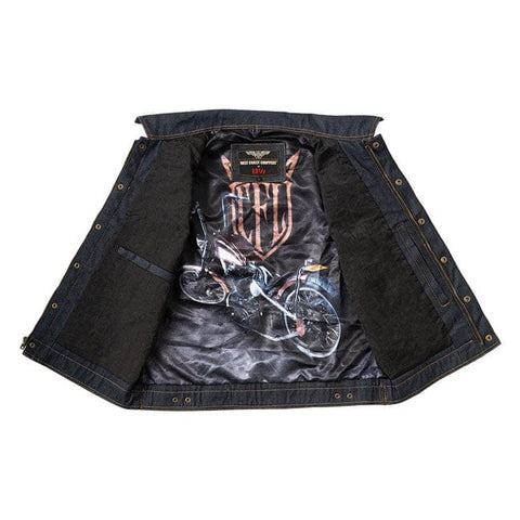WCC x 13 1/2 Dominator RAW denim riding vest WEST COAST CHOPPERS MOTOVEIKALS 21